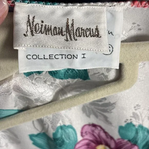 Mary McFadden For Neiman Marcus Vintage Floral Kimono Robe and Night Gown Set - Picture 2 of 16